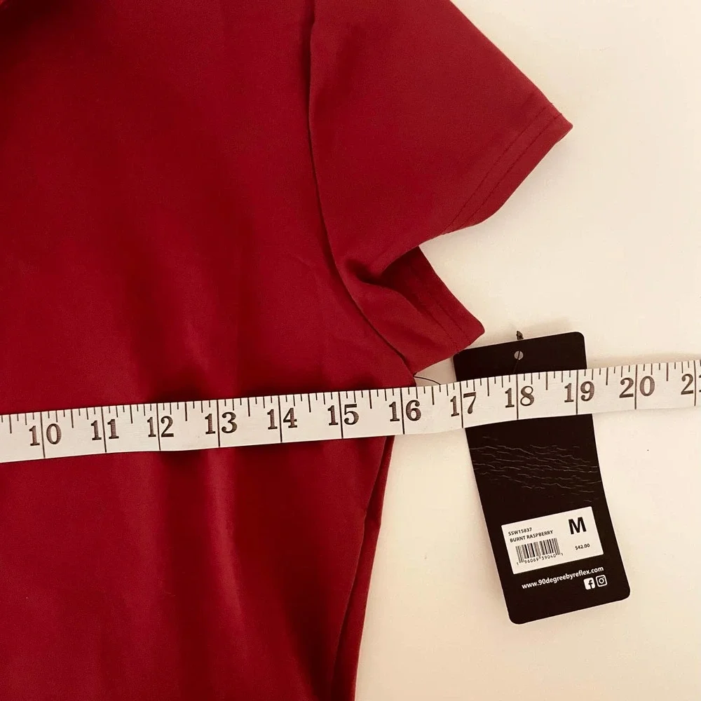 90Degree Lux Flex Short Sleeve Cropped Tennis Polo - Picture 13 of 14